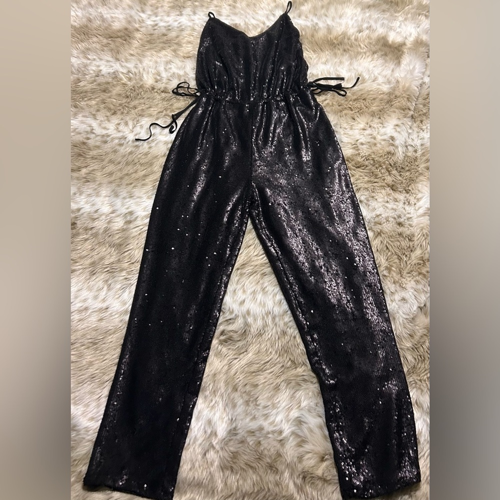 Free People Shimmering Black Jumpsuit